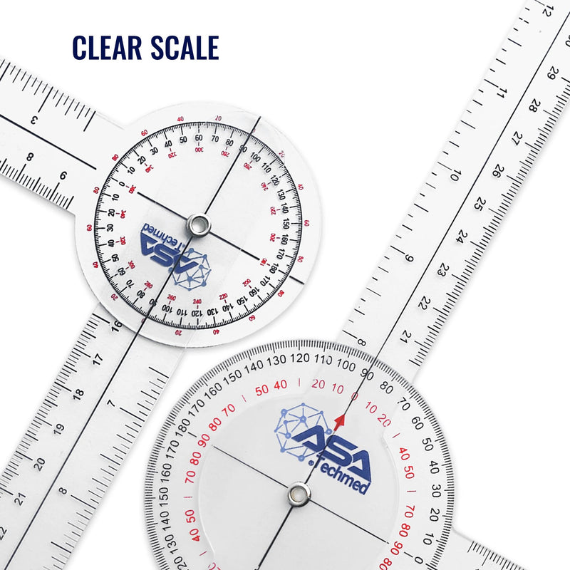 [Australia - AusPower] - ASA TECHMED 3 Pcs Goniometer Set, 12, 8, 6 Inch Medical Spinal Goniometer Angle Protractor Angle Ruler 