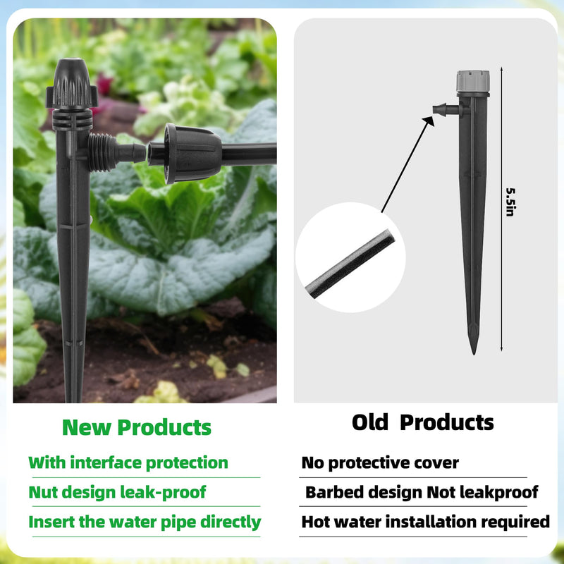 [Australia - AusPower] - 60 Pcs Drip Irrigation Sprayer Emitters for 1/4" Irrigation Tubing,Adjustable Water Flow Irrigation Misting Emitters Irrigation Drippers,3 Style Drip Micro Sprinkler Nozzles for Garden Water System 
