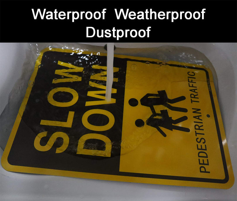Joffreg Slow Down Pedestrian Traffic Sign,17 x12 Inches,Reflective Aluminum,UV Printed,Weather Resistant,Waterproof,Durable Ink,Easy to Mount,Outdoor Use(2 Pack) 2 Pack