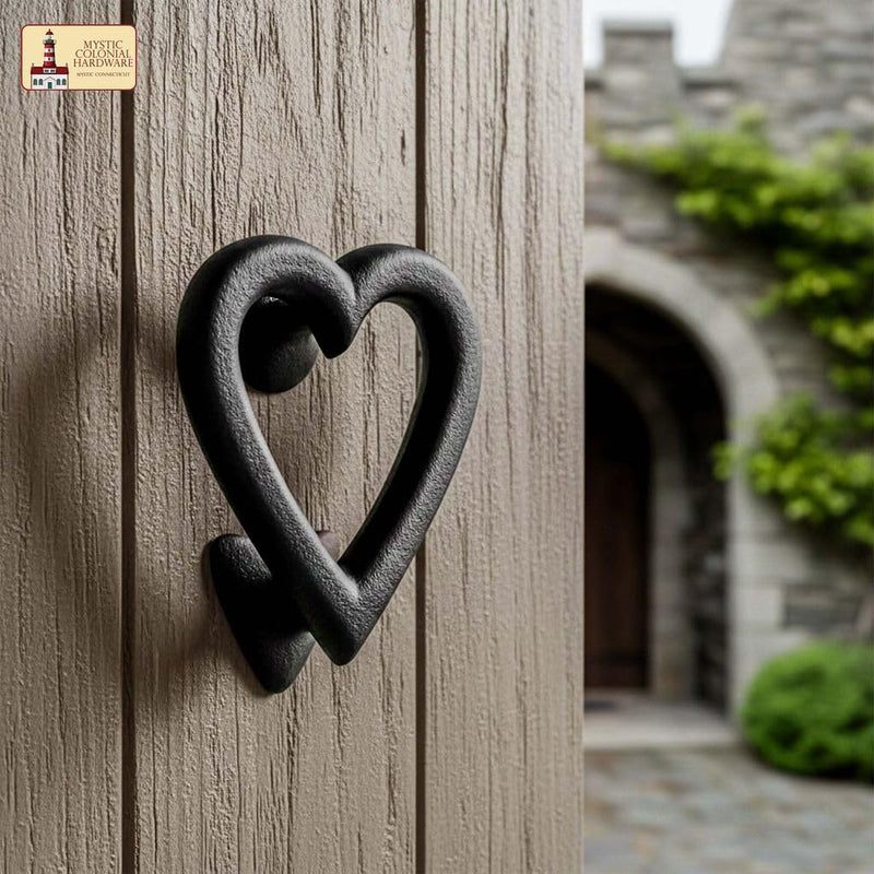 Black Heart Door Knocker for Front Door 4.5 X 4 Inch Solid CAST Iron Victorian Colonial Black Heart - 4.5 Inch