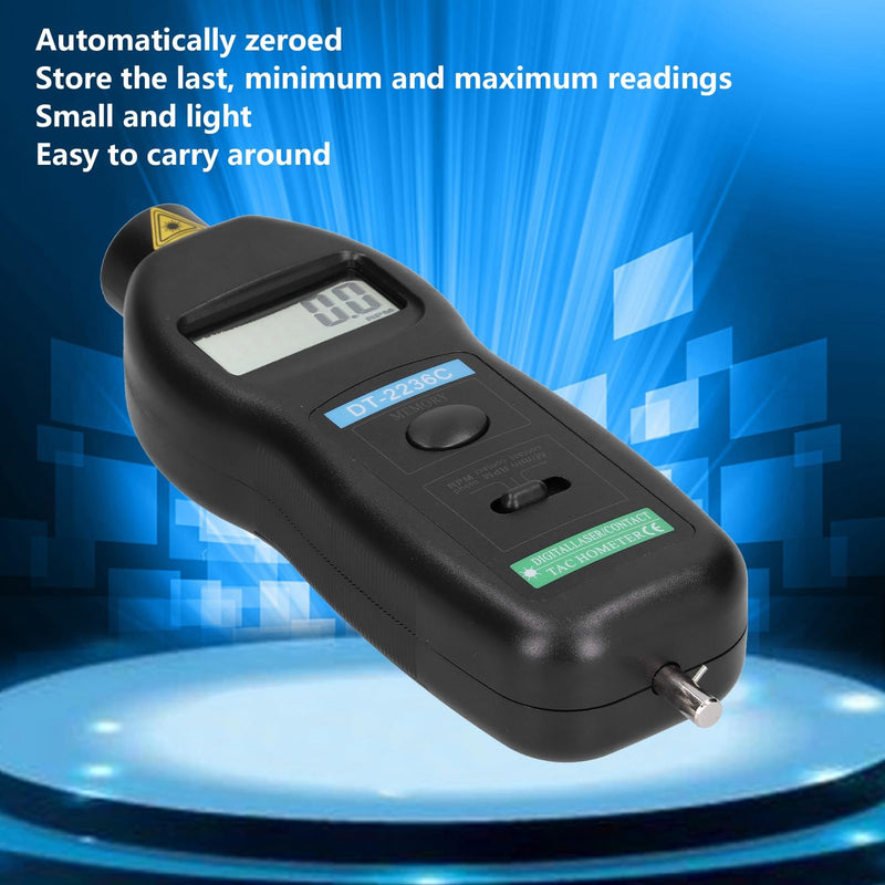 [Australia - AusPower] - DT2236C Digital Photo Tachometer Pocket Rotation Digital Speed Tach Tester for Automobile Maintenance, 0.5-19999rpm, Non 2.5~99999rpm 