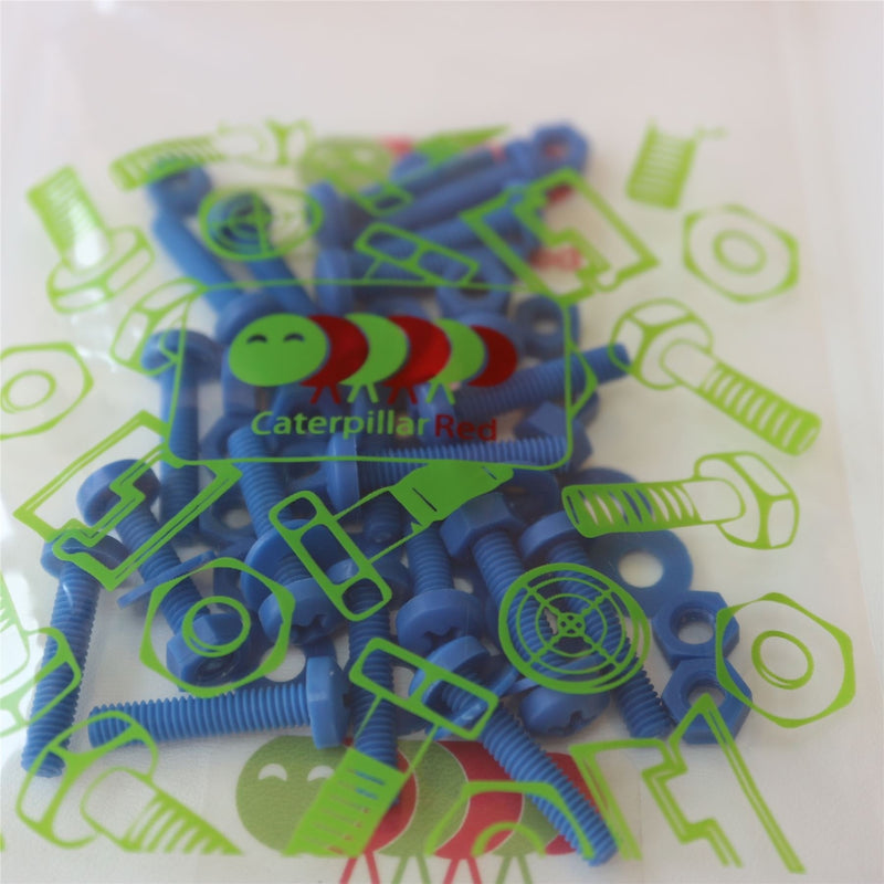 [Australia - AusPower] - 20 x Blue Pan Head Screws Polypropylene (PP) Plastic Nuts and Bolts, M4 x 20mm, Washers, (5/32 x 25/32 in) 
