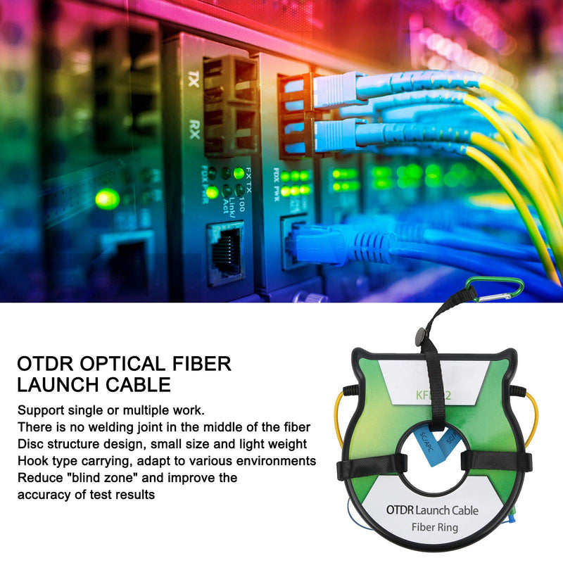 [Australia - AusPower] - Eujgoov 9/125um 500M SC/-SC/Connector OTDR Optical Fiber Launch Cable Singlemode Improving The Accuracy of Test Results 