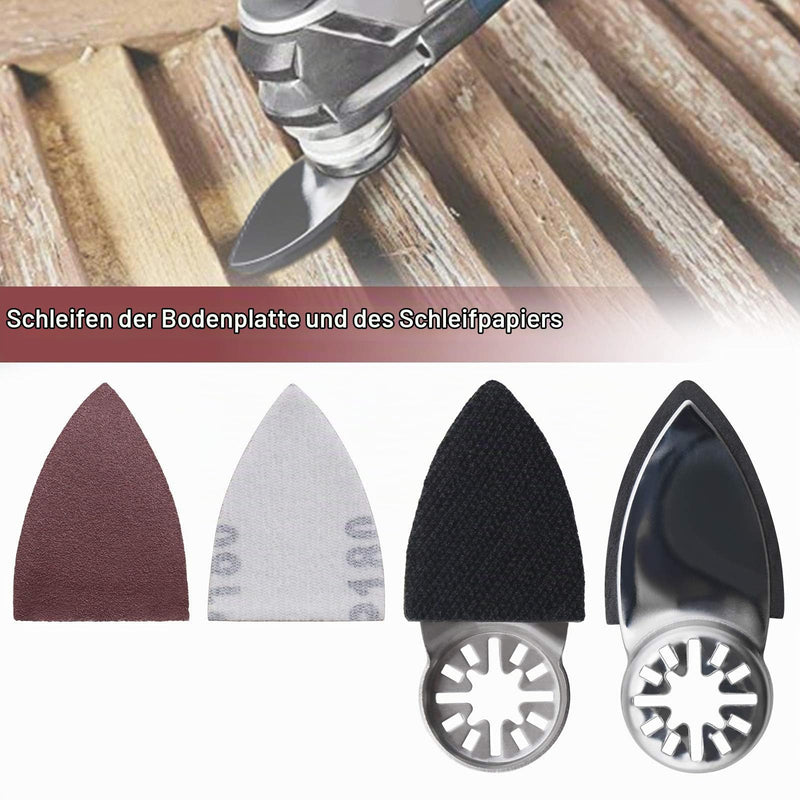 The Lord of the Tools Pack of 52 Oscillating Multi-Tool Finger Sanding Pads Accessory Kit 52 x 37 x 7 mm Triangular Finger Sanding Pads & Sandpaper Universal Interface