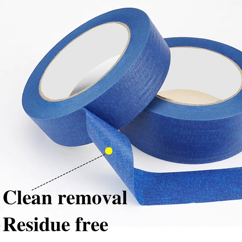[Australia - AusPower] - Painters Tape 1 Inch Wide, 4-Pack Blue Tape for General Purpose Use, 1 Inch X 55 Yards X 4 Rolls, 220 Yards in Total 