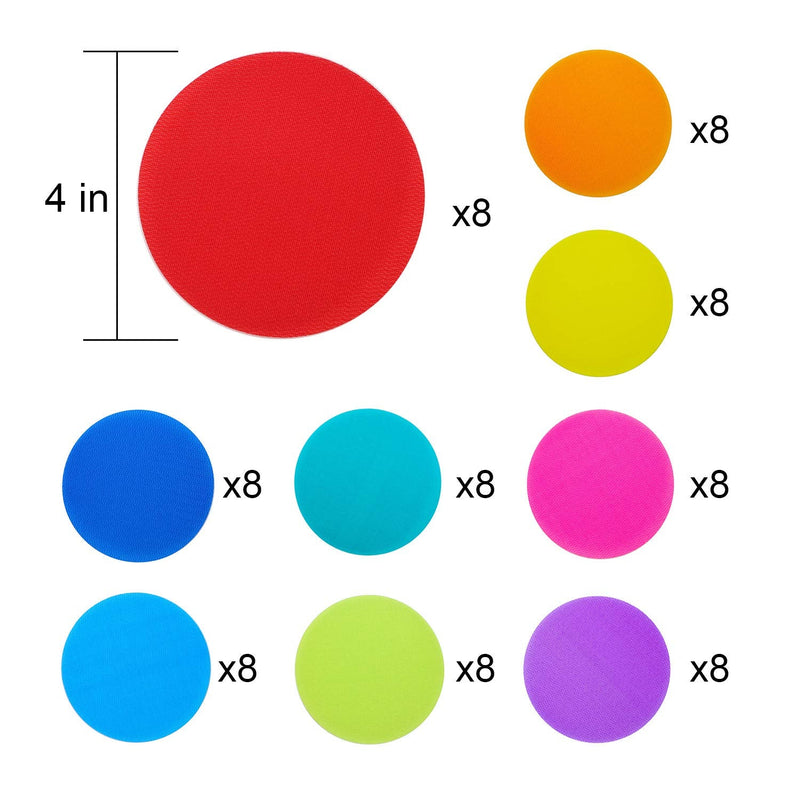 [Australia - AusPower] - Carpet Floor Spots Markers, Circles Dots for Teachers and Kids, 4 Inch 72 Pack, Flexible Classroom Rug Mats for Preschool Kindergarten Organization 
