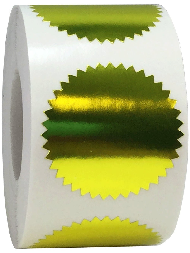 Metallic Gold Envelope Seals Color Coding Labels Certificate Award Stickers 1 1/2 Inch Round Circle Dots 500 Total Adhesive Stickers On A Roll Metallic Gold