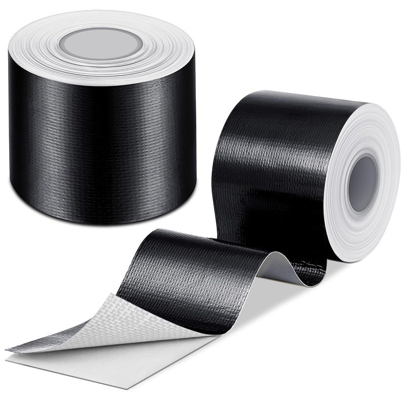 Zonon 2 Rolls Aluminum Foil Tape Heat Shield Tape Barrier Adhesive Reflective Fiberglass Thermal Insulation Reflective Material High Temp Protection(Black,2 Inch X 32.8 ft) 2 Inch X 32.8 ft Black
