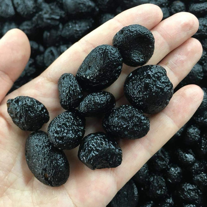 [Australia - AusPower] - Unique Stones, Natural Stone Meteorite Black Tektite Specimen 6Pcs 