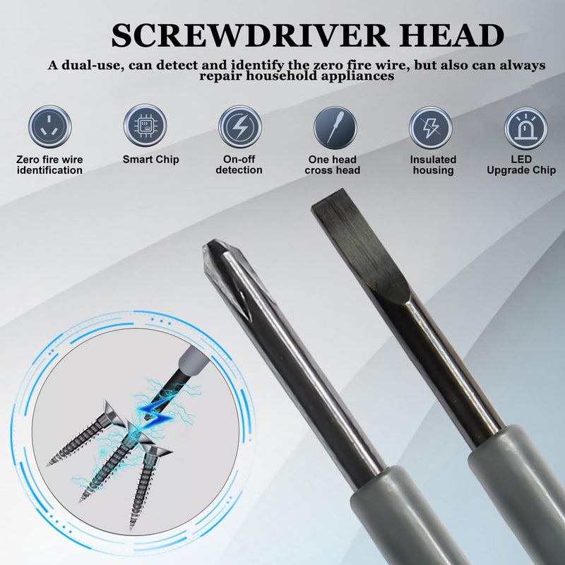 [Australia - AusPower] - 2-in-1 Screwdriver with Strong Torque and Magnet, 2 Pieces Voltage Tester Screwdriver, Phase Tester Screwdriver, Electrician Screwdriver, Power Tester Screwdriver Test Screwdriver 