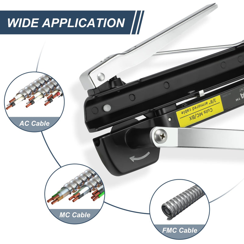 [Australia - AusPower] - MC Cable Cutter, Cuts 3/16" to 7/10" BX/MC Cable, 53725 Cable Cutters with Blades Storage 