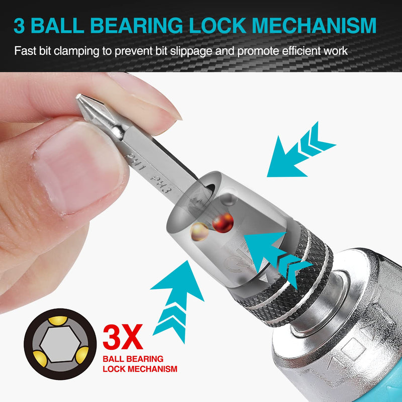 [Australia - AusPower] - DURATECH Magnetic Tape Measure 25FT with Fractions 1/8, Retractable Measuring Tape with Stubby Ratcheting Screwdriver, 12-in-1 Multi-bit Short Screw Drivers, Innovated Bits Quick-Load Mechanism 