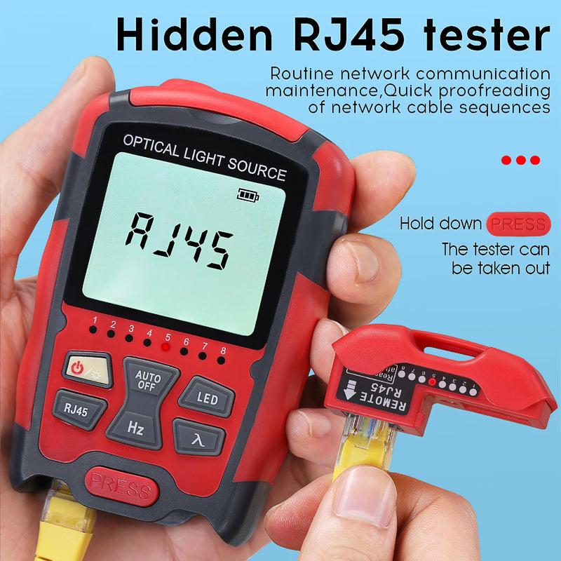 [Australia - AusPower] - A-M1315 Optical Light Source SC/FC/ST Universal Interface Single Mode Dual Wavelength 1310nm 1550nm Fiber Optic Light Source with RJ45 Test Fiber Optic Cable Tester 