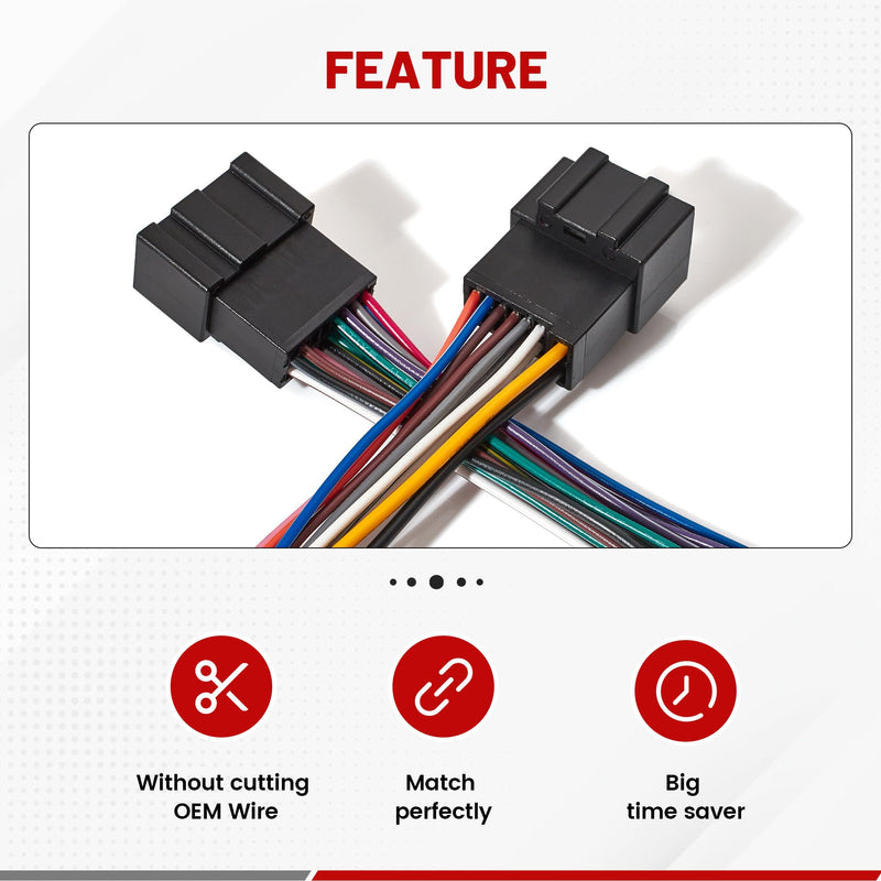 [Australia - AusPower] - RED WOLF Radio Wiring Harness w/Antenna Adapter Compatible with 2006-2013 GM GMC Sierra Chevy Impala Buick Cadillac Install Aftermarket Stereo CD Player Receiver Wire Cable Adapter 