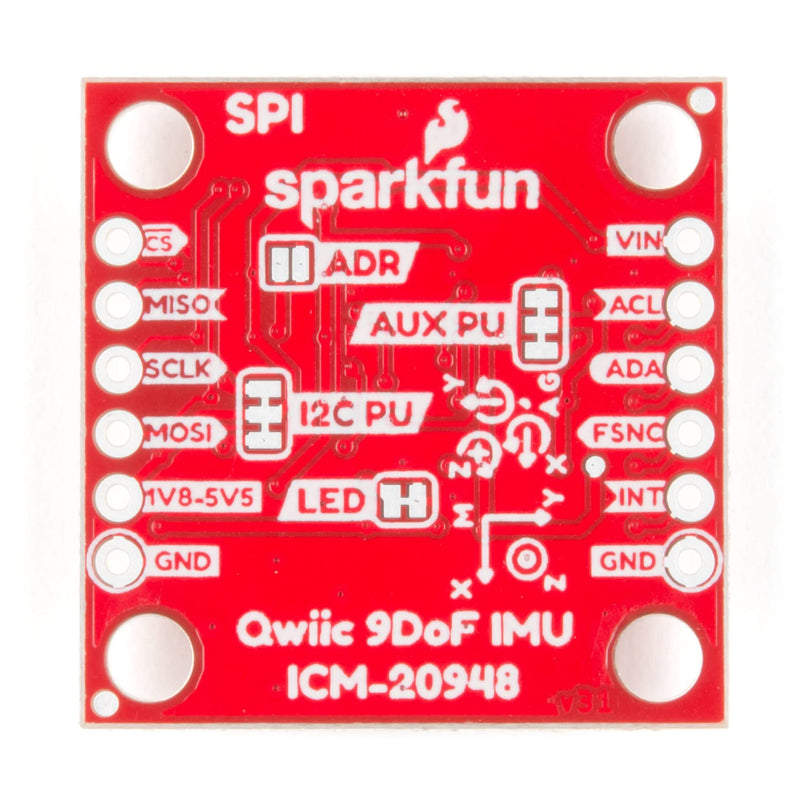 [Australia - AusPower] - SparkFun 9DoF IMU Breakout-ICM-20948 Low power I2C & SPI enabled 9 axis motion tracking Includes Logic shifter Qwiic connection GPIO pins Digital Motion Processor Accelerometer Gyroscope Magnetometer 