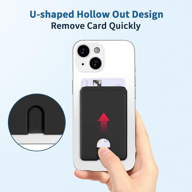 [Australia - AusPower] - Senose Phone Card Holder, Silicone Anti Slip Out Phone Wallet Stick On Credit Card Holder, Id Card Pouch Compatible for iPhone 13/12 Pro Max Samsung Galaxy Smartphone, 3 Pack (Black) Black*3 