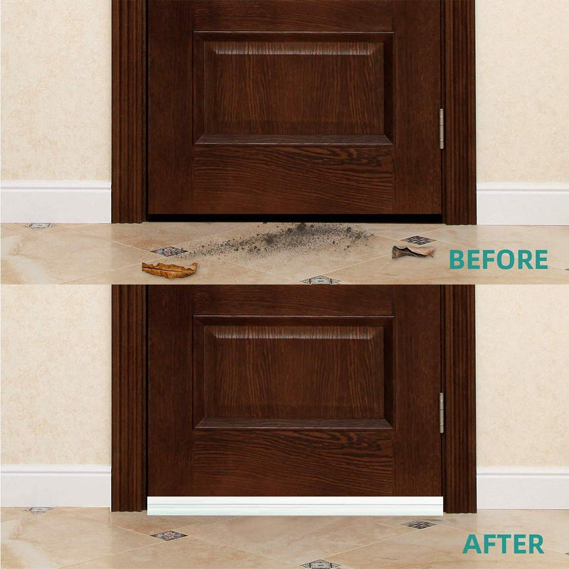 [Australia - AusPower] - Suptikes Door Draft Stopper Under Door Seal for Exterior/Interior Doors, Strong Adhesive Door Sweep Soundproof Weather Stripping, 2" W x 39" L, White 