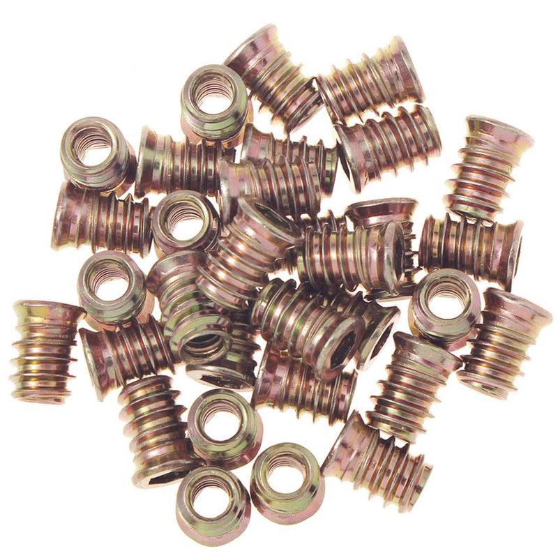 [Australia - AusPower] - 50 Pieces 1/4-20 Threaded Inserts for Wood Nutsert Furniture Screw-in Nut 15mm Length Hex Drive 1/4-20 x 15mm 
