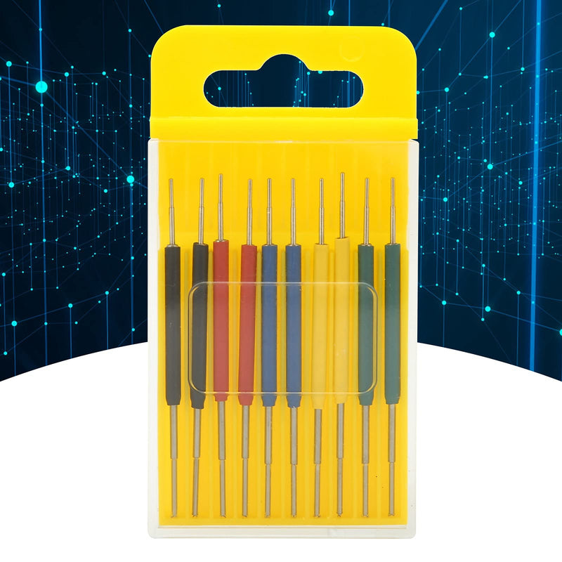 [Australia - AusPower] - Micro IC Hook Clip Test Kit (10Pcs) - 0.13mm Ultra-Fine Jumper Wires for Oscilloscope, Logic Analyzer, Multimeter, and IC Testing (5 Colors) 