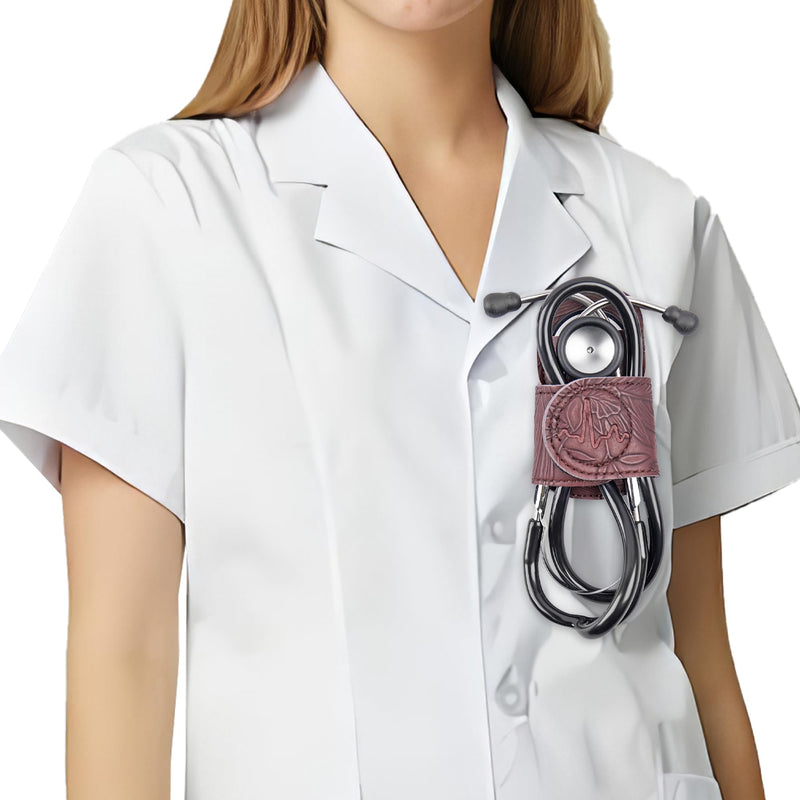 [Australia - AusPower] - Mtzmy PU Leather Stethoscope Holder with Clip for All Models: Littmann, ADC, MDF, Adscope, Stethoscope Holder Holder, Perfect for Doctors, Nurses, EMT (1-Brown) 1 pc. 1-brown 