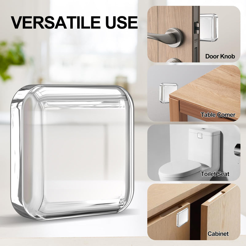 [Australia - AusPower] - Door Stoppers Wall Protector, 8 PCS Silicone Door Knob Wall Protector with Strong Self-Adhesive Backing, Upgraded Thickened Reusable Door Bumper - Ideal for Wall Protector and Noise Reduction 