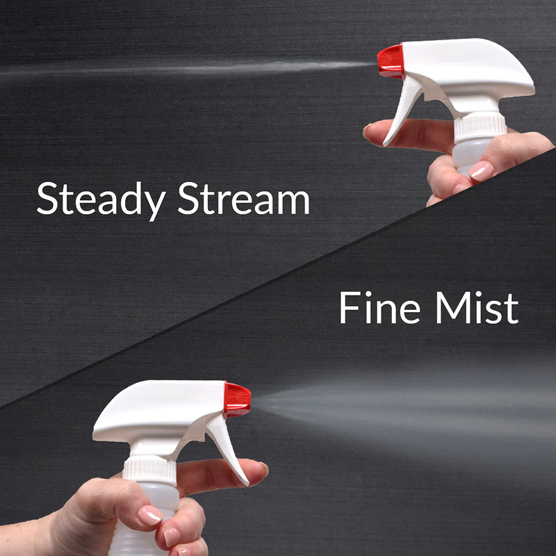 [Australia - AusPower] - Pinnacle Mercantile Plastic Spray Bottles USA Made 4 Pack 16 Oz Heavy Duty No Leak Empty Refillable Spray Bottle Mist Stream for Cleaning Solutions, Plant, Hair, Bleach, Vinegar, Alcohol Safe 16 Oz, 4 Pack 
