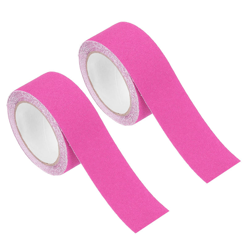 PATIKIL 2Pcs Frosted Non-Slip Tape - 16.4 ft x 2 Inch, Anti Slip Grip Safety Non Skid Tread Stair Cases Tape High Adhesion & Waterproof, Suit for - Outdoor/Stairs, Fluorescent Rose Red