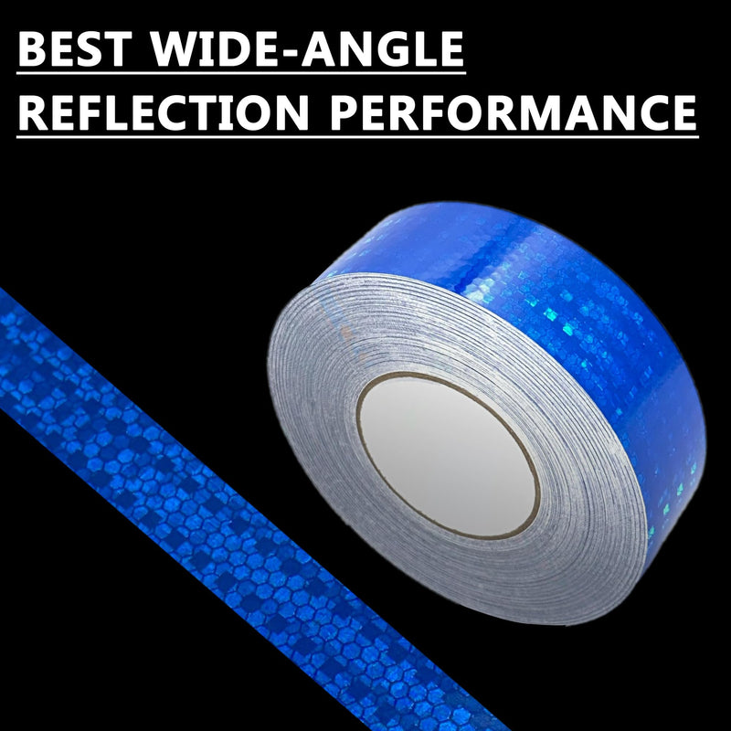 [Australia - AusPower] - Reflective Tape 2 Inch x 30 Feet DOT-C2 Shining Star Fade Resistant Blue Reflective Tape Outdoor Waterproof Strong Adhesive Safety Warning Tape Reflector Conspicuity Tape for Trailer Trucks Bike 2IN x 30FT 