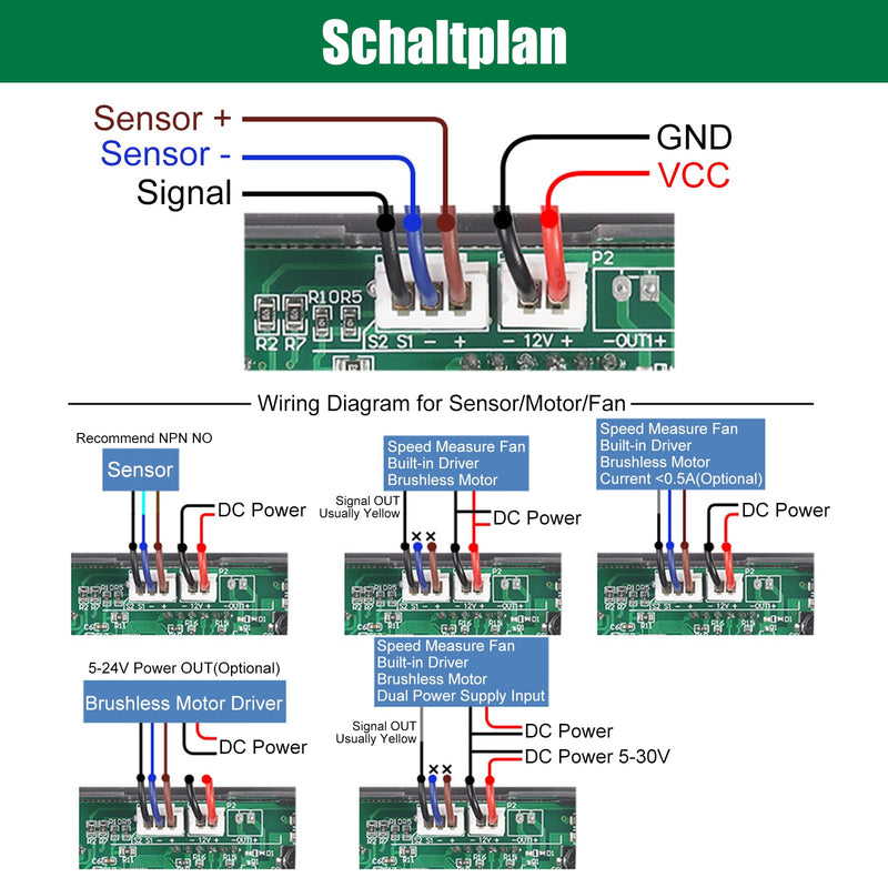 [Australia - AusPower] - 5-Bit Digital LED Tachometer, DC 5V-30V RPM Meter, Motor Speedometer, with Support of Speed/s Mode, Frequency Division and Filter Function, Tachometer with Hall Near Field 