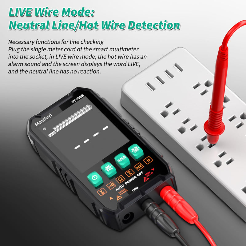 [Australia - AusPower] - Multimeter Digital, NCV Electrical Tester, Compact Intelligent Multi Tester, True RMS 4000 Counts, Overload Protection, Auto-Ranging, Capacitance, Continuity, Frequency, Resistance [ FY106B ] 