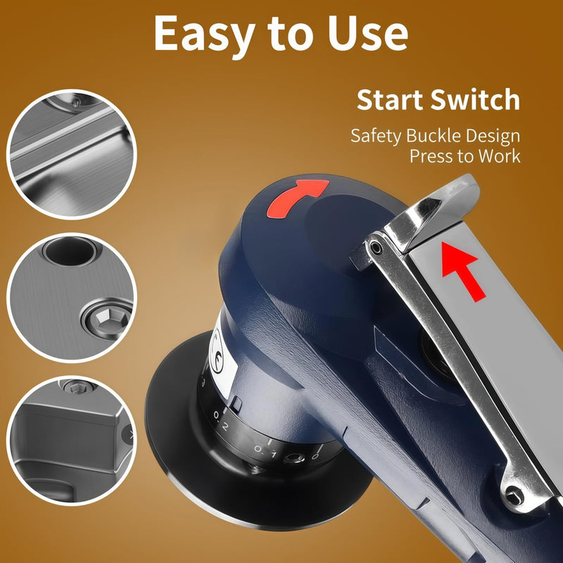 Pneumatic Chamfering Tool, 30000 RPM Air Chamfer Tool with 6 Bearings & Complete Screw Kit for Deburring & Beveling, Includes 8 C & 6 R Blades, 45°, 1/4" Air Inlet for Metal, Wood, PVC, Acrylic Blue