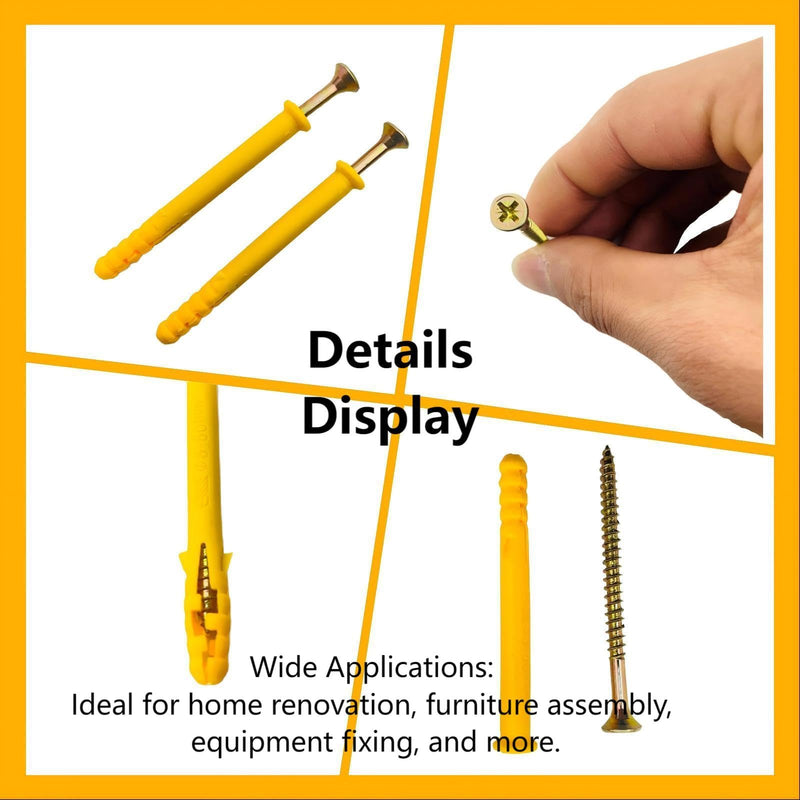 [Australia - AusPower] - Galvanized Steel Expansion Bolts (M6×60mm)-Installation for Concrete, Walls, Shelving and Outdoor Fixtures,Each Pack Contains 80 Items. 