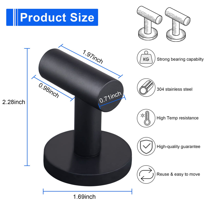 [Australia - AusPower] - ULIBERMAGNET Strong Magnetic Coat Hooks,Heavy Duty Rubber Coated Magnets Hook for Metal,Door,Grill,Refrigerator, Locker,Neodymium Magnet Hook for Towel,Coat,Bag,Umbrella 2PCS 1.69inch Magnetic Coat Hooks 