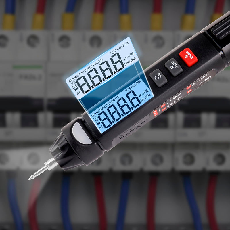 [Australia - AusPower] - Mini Smart Pen multimeter 4000Count AC/DCresistance/diode/ON-Off Test Zero line/Live line Test Flashlight Lighting(High Version) 