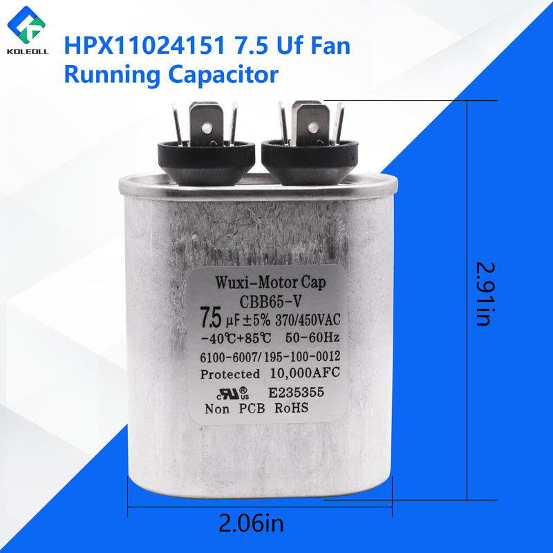 HPX11024151 7.5 Uf Fan Run Capacitor Replacement for Hayward Heatpro Heat Pump