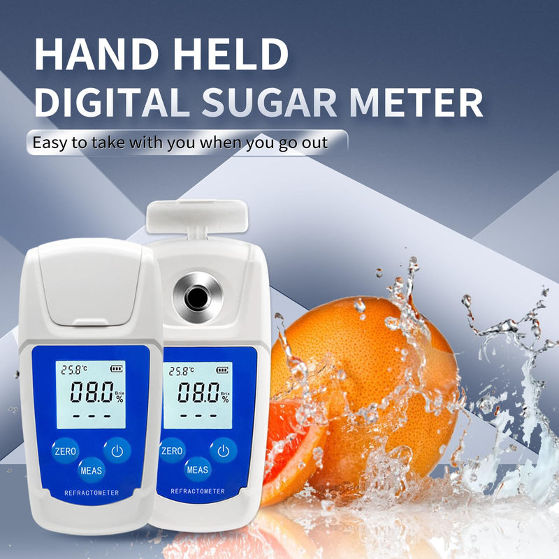 [Australia - AusPower] - High Precision Digital Brix Refractometer with ATC for Sugar Content Test 0-55% Brix Tester Brix Meter for Drinking Water Beverage Fruit Juice 0-55% Blue Classic 