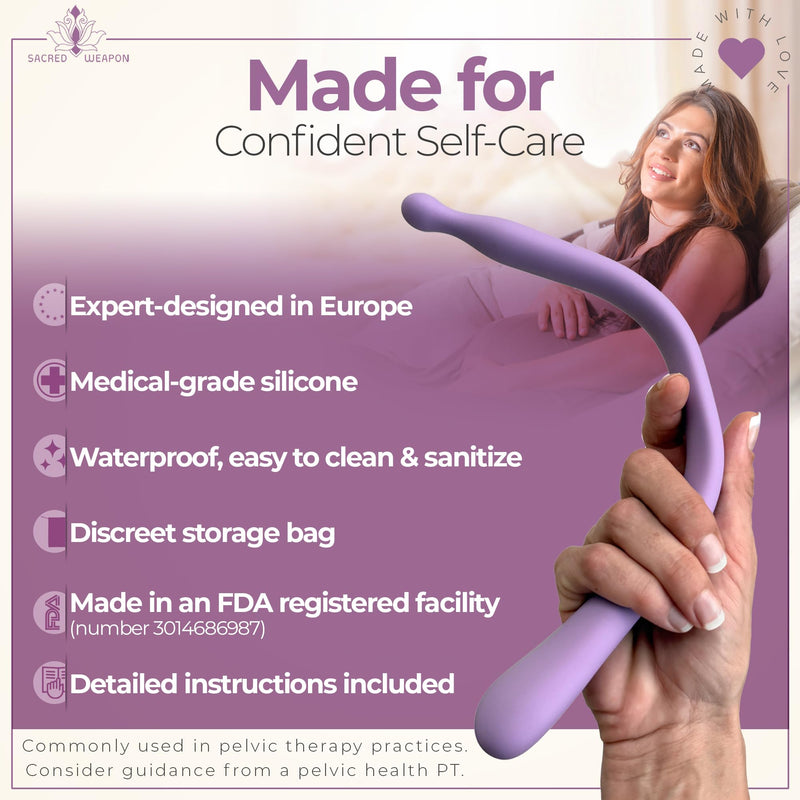 Sacred Weapon™ Perineal Massage Tool for Labor Prep & Gentle Birth | Non-Vibrating, Medical-Grade Silicone | 2-in-1 for Fascia & Trigger Point Release | Pelvic Floor Specialist Designed