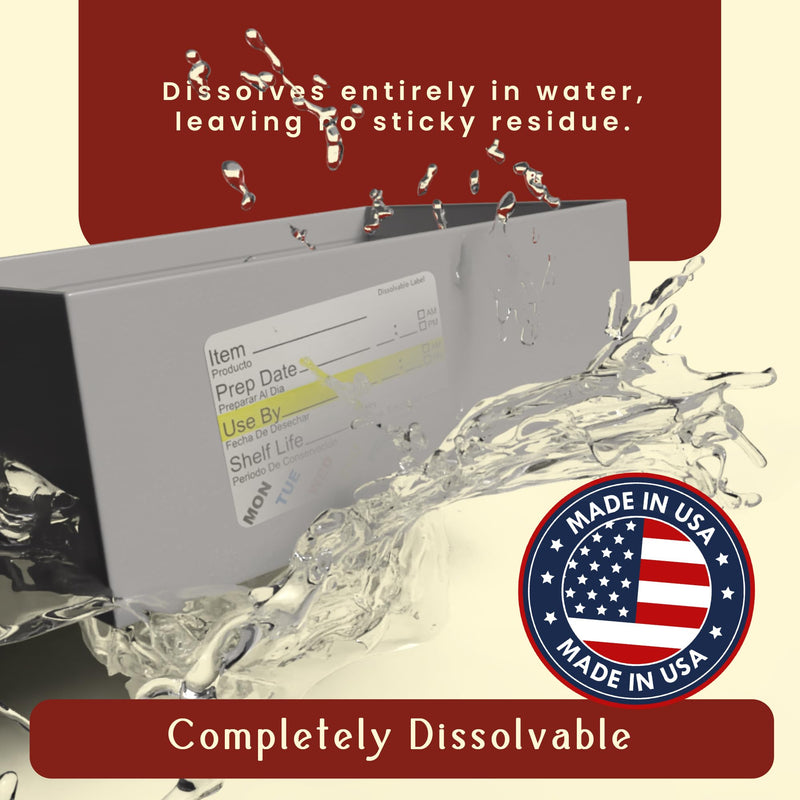 InStockLabels Dissolvable Food Labels - 2” x 3” (2500 Labels) - Rotation Food Stickers for Kitchen & Restaurant Supplies - Ideal for Jar, Containers and Freezer Storage, Kitchen Stickers 2500