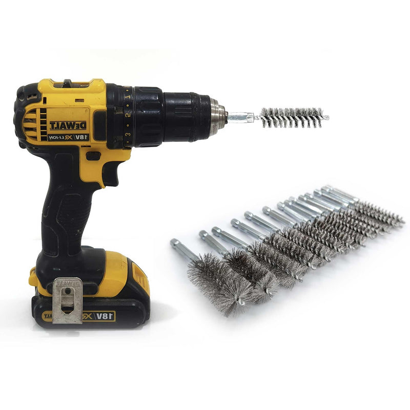 [Australia - AusPower] - ASNOMY 14Pcs Stainless Steel Bore Brush,5/16"-1" Stainless Steel Bristles Wire Brush Bore Cleaning Brush Set for Power Drill Cleaning, Abrasive Wire Brush with 1/4" Hex Shank 14Pcs 5/16''-1'' Inch Bore Brush 