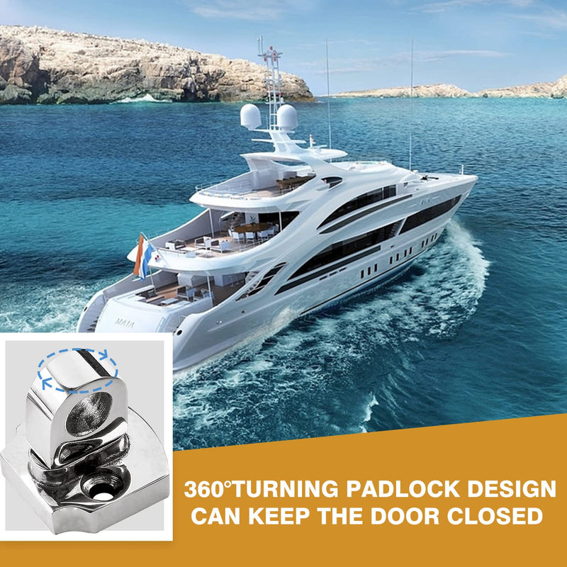 [Australia - AusPower] - 1 Pcs 3 Inch Marine Grade Door Hasp, 316 Stainless Steel Swivel Safety Hasp, Heavy Duty Door Hasp with Turning Padlock Eye Mount 1 
