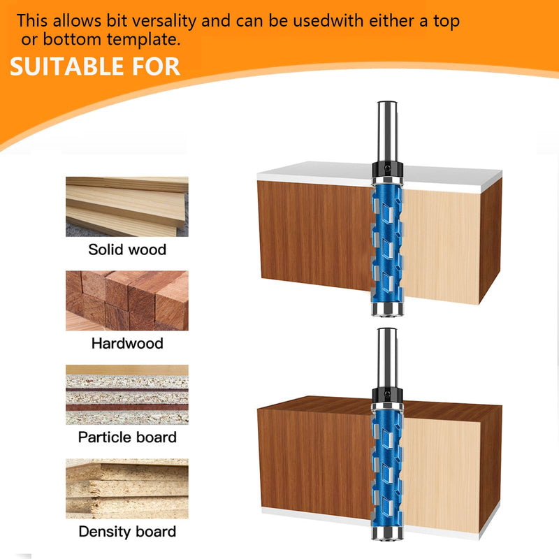 Flush Trimming Bit Flush Trim Router Bit Set 1/2 Inch Shank Top Bearing Flush Trim Router Bit (2 PCS) (4-7/8'') 4-7/8''