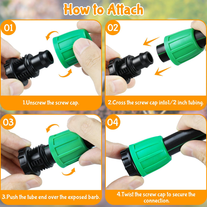 [Australia - AusPower] - Drip Irrigation 1/2" End Cap Fittings?1/2 Inch Drip Line Lock Barbed End Plug Connectors for 1/2 Drip Irrigation Tubing (1/2" ID x 0.640" OD) Anti-Drop Drip Irrigation Parts (12 Pieces) 1/2" Barbed End Plug-12P 