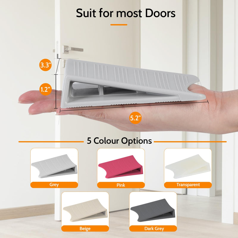 [Australia - AusPower] - ?Original Patented? Two Way Door Stoppers for Bottom of Door, Optish Non Slip Rubber Door Stop, Door Stopper Wedge for Carpet, Hardwood, Tile, Stone and Concrete Gray 3 Pack 