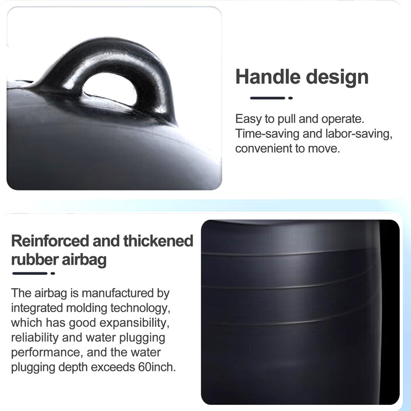 2 Inch Inflatable Pipe Plug, Water Shut Off Airbag for Drain & Sewer Lines - Reusable Rubber Test Ball, Temporary Water Blocker for Pipe Repair, Closed Water Testing & Maintenance 2 Inch - Standard
