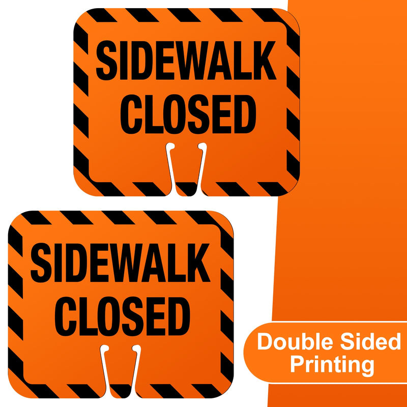 Copkim 6 Pcs Plastic Sidewalk Closed Sign Bulk for Traffic Cones Top Road Warning Signs 10.4" Height x 12.6" Width x 0.05" Thickness for Outdoor Barricade Construction Caution
