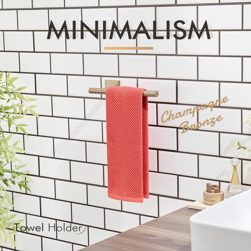 KOKOSIRI Bathroom Towel Bar Hand Towel Holders Wall Mount Toilet Kitchen Cabinet Paper Holder Stainless Steel Bath Hardware Champagne Bronze, B3008CPG 1 Pack