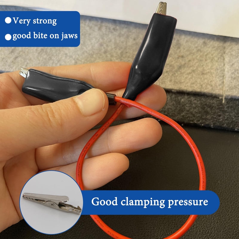 [Australia - AusPower] - 50PCS Small Alligator Clips, Iron Nickel Plated Alligator Clips Suitable for Laboratory Electrical Test Work and Cable Lead Clips, Black 