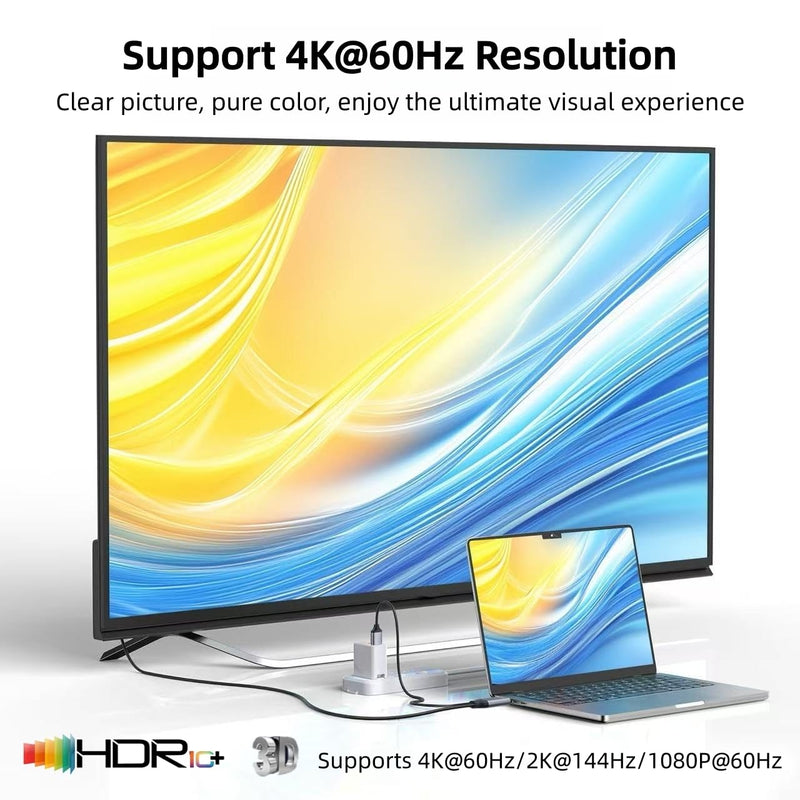 DisplayPort to USB C Cable 6FT 4K@60Hz with USB Cable Adapter,DP Male to Type-C Male Converter Support Touch with Nre a-l Air VR, MacB00k Pro/Air 2020/2018,XPS, Pad Pro/Air grey
