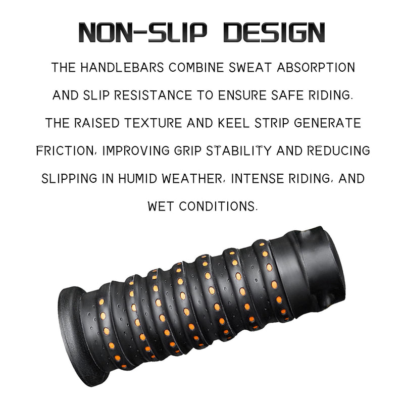 Motorcycle Handlebar Grips Tape, Non-Slip Soft Silicone Grips Tape for Motorcycle Handle Bar, 3.6Ft Wrap-Around Hand Grip with Air Vent Holes Universal for Dirt Bike Scooter Accessories(2PCS) 2PCS