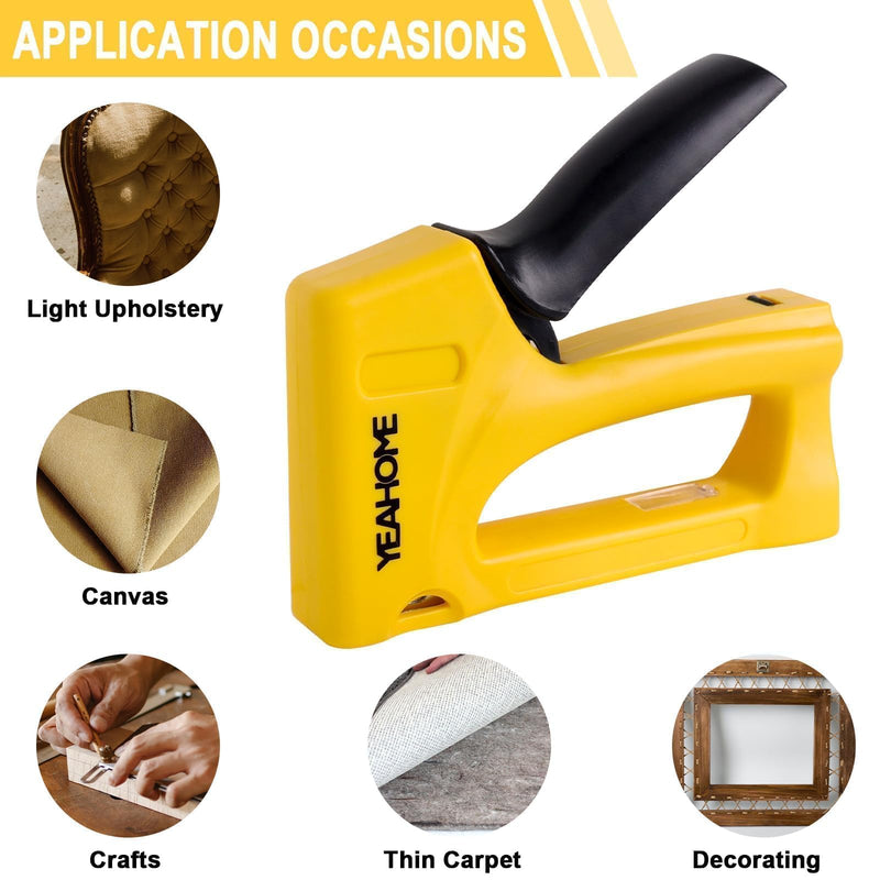 [Australia - AusPower] - YEAHOME Light Duty Staple Gun, Upholstery Staple Gun with 1000PCS JT 21 Staples of 5/16 inch, Stapler Gun for Wood, Classroom, Crafts, DIY, Decoration 